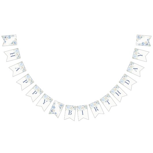 ソウルブルーフローラアジサイ誕生日 バンティングフラッグ (全)