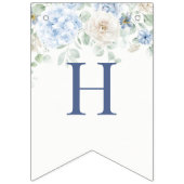 ソウルブルーフローラアジサイ誕生日 バンティングフラッグ (第2の旗)