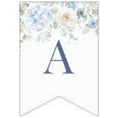 ソウルブルーフローラアジサイ誕生日 バンティングフラッグ (第3の旗)