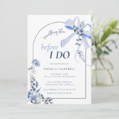ソウルブルーフローラボウアーチブライダルシャワー 招待状 (スタンド正面)