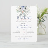 ソウルブルーブーケイラストレーションブライダルシャワー 招待状 (スタンド正面)