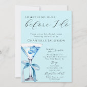 ソウルブルーボーエレガントマルティーニブライダルシャワー 招待状 (正面)