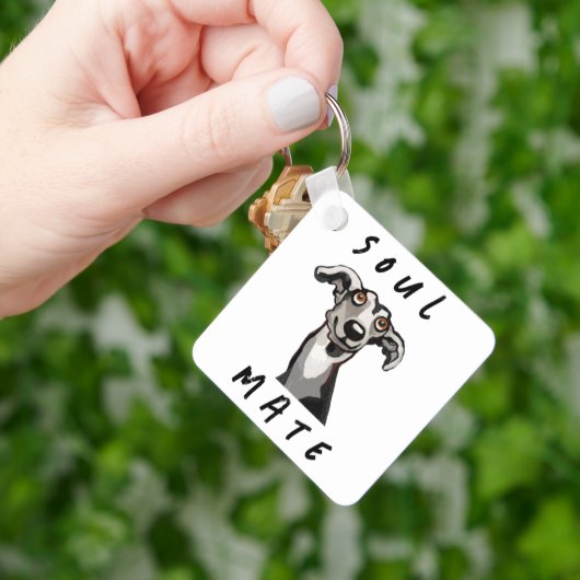 ソウルメおもしろいト・ガルゴ・ウィペット・グレイハウンド キーホルダー (手)