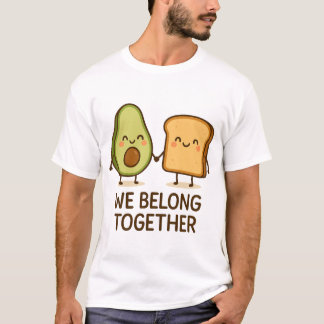 ソウルメイトのための可愛いカップルアート「We Belong Together」 Tシャツ