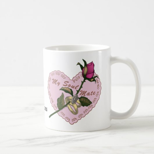 ソウルメイトのバラの結婚式マグカップ コーヒーマグカップ (右)