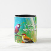 ソウルメイトのマントラの滝の鳥のマグを見つける マグカップ (中央)