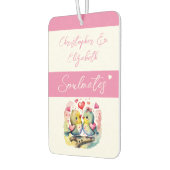 ソウルメイトの鳥は常にピンク色を愛する カーエアーフレッシュナー (左)