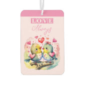 ソウルメイトの鳥は常にピンク色を愛する カーエアーフレッシュナー (裏面)