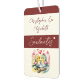 ソウルメイトの鳥は常にブルゴーニュを愛する カーエアーフレッシュナー (左)