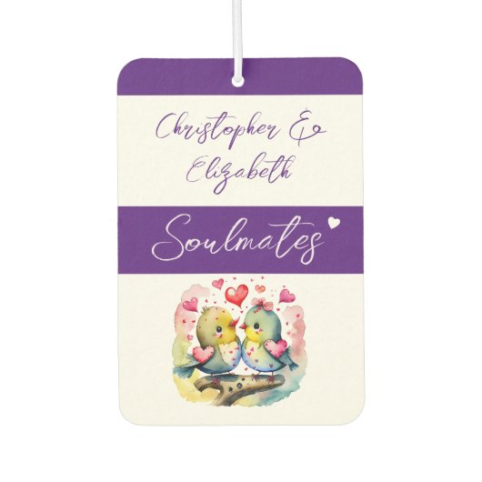 ソウルメイトの鳥は常に紫を愛する カーエアーフレッシュナー (正面)