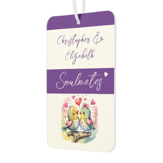 ソウルメイトの鳥は常に紫を愛する カーエアーフレッシュナー (左)