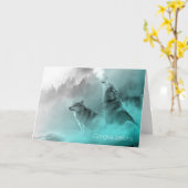 ソウルメイトオオカミのウェディングカード カード (黄色い花)