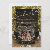 ソウルメイト写真結婚式招待状 | 黒のオーバーレイ 招待状 (正面)