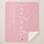 ソウルメイト定エレガント義ラブハートピンクシェルパ シェルパブランケット (正面)