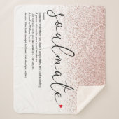 ソウルメイト定義ラブハートバラ金ゴールドグリッターS シェルパブランケット (正面)