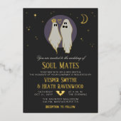 ソウルメイト ハロウィン 幽霊 結婚式 箔招待状 (正面)