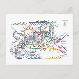 ソウルメトロ地図はがき ポストカード