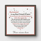 ソウルメ最高のトフレンド愛ワードアートの名前を追加 フォトプラーク (正面)