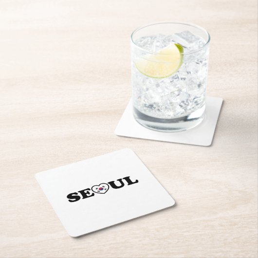 ソウルラブハートテゲウキ国旗 スクエアペーパーコースター (インサイチュ)