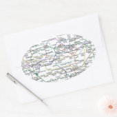 ソウル地下鉄の地図 楕円形シール (封筒)