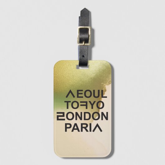 ソウル東京ロンドンパリ ラゲッジタグ (正面縦)