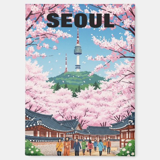 ソウル韓国さくらんぼ マグネット (正面)