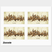 ソウル韓国の街並 長方形シール (シート)