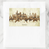 ソウル韓国の街並 長方形シール (バッグ)