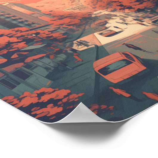 ソウル韓国イラストレーションアートヴィンテージ ポスター (角)