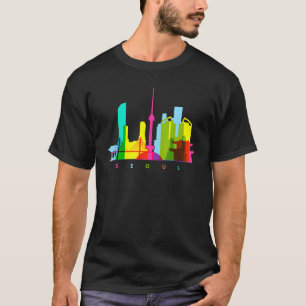 ソウル韓国カラフル韓国スカイラインEa Tシャツ