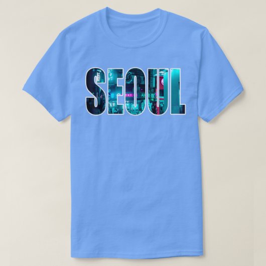 ソウル韓国スカイライン韓国市バイナイトテット Tシャツ (デザイン正面)