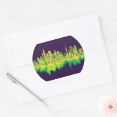 ソウル韓国スカイライン ラウンドシール (封筒)