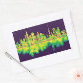 ソウル韓国スカイライン 長方形シール (封筒)