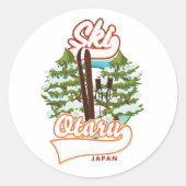 ソウル韓国スキーロゴコーヒーマグクラシックルーン ラウンドシール (正面)