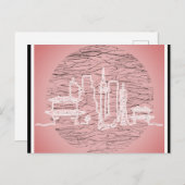 ソウル韓国ピンクシティスカイライントラベル ポストカード (正面/裏面)