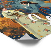 ソウル韓国ヴィンテージアートトラベルイラストレーション ポスター (角)