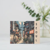 ソウル韓国ヴィンテージ旅行の街並 ポストカード (スタンド正面)
