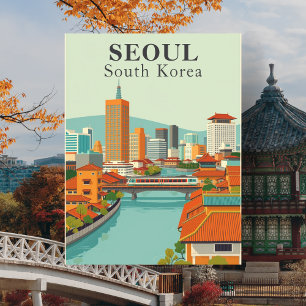 ソウル韓国中世紀レトロ旅行 ポストカード