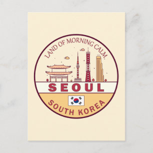 ソウル韓国市スカイラインエンブレム ポストカード