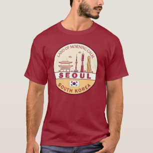ソウル韓国市スカイラインエンブレム Tシャツ