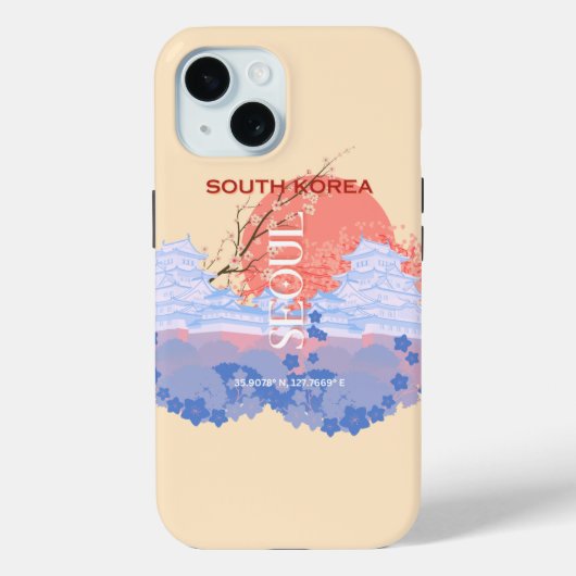 ソウル韓国旅行アートパステル Case-Mate iPhoneケース (裏面)