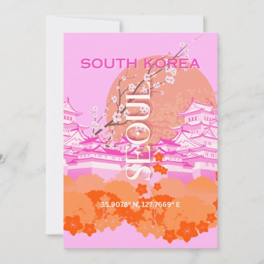 ソウル韓国旅行アートピンク シーズンカード (正面)