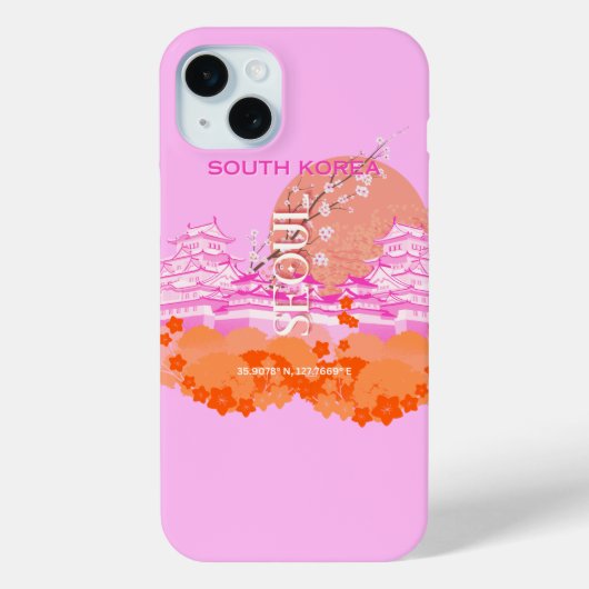 ソウル韓国旅行アートピンク Case-Mate iPhoneケース (裏面)