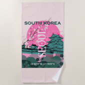 ソウル韓国旅行アート ビーチタオル (正面)