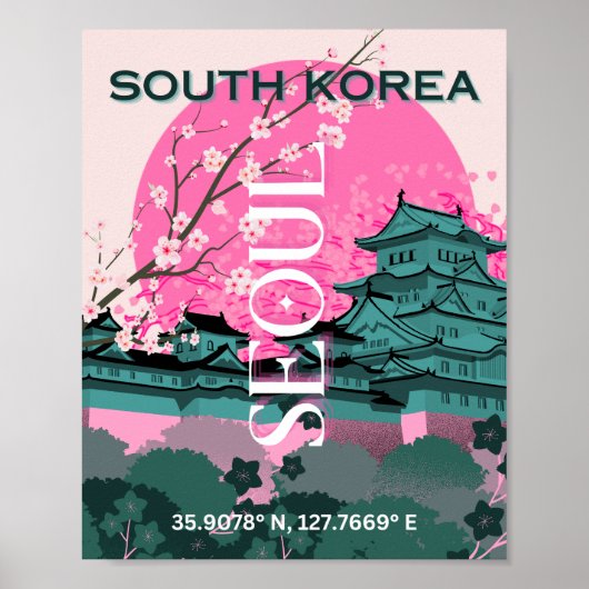 ソウル韓国旅行アート ポスター (正面)