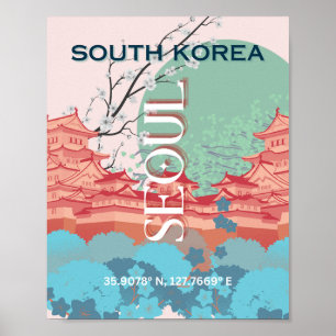 ソウル韓国旅行アート ポスター
