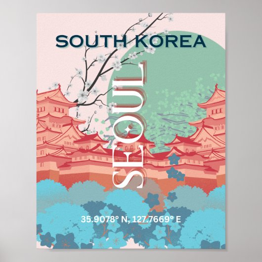 ソウル韓国旅行アート ポスター (正面)