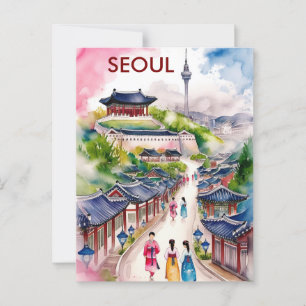 ソウル韓国旅行水の色 ポストカード