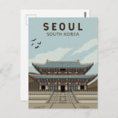 ソウル韓国旅行芸術ヴィンテージ ポストカード (正面/裏面)