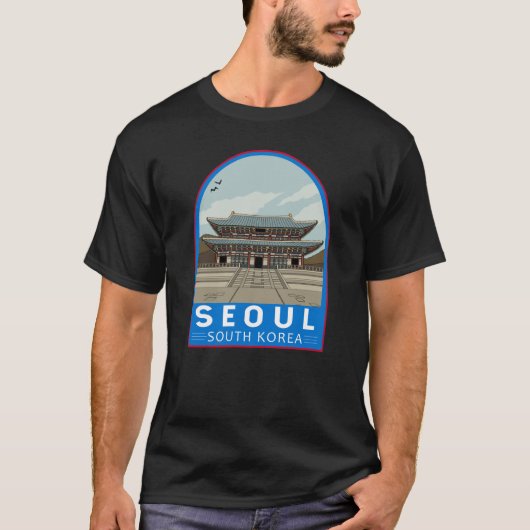 ソウル韓国旅行芸術ヴィンテージ Tシャツ (正面)